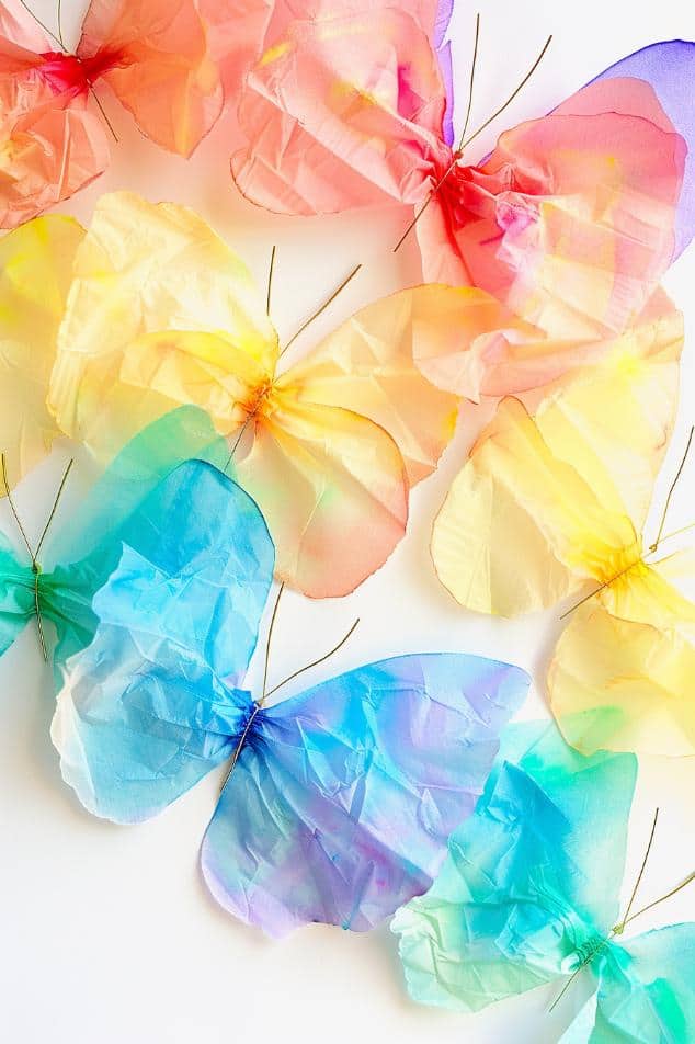 Apply different shades of watercolor paint to coffee filters and watch as the colors bleed into each other, creating a soft rainbow effect. 