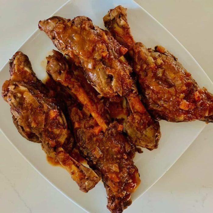 A showcase of slow-cooked splendor, these lamb shanks surrender to the low heat of a slow cooker until they reach fall-off-the-bone tenderness. 