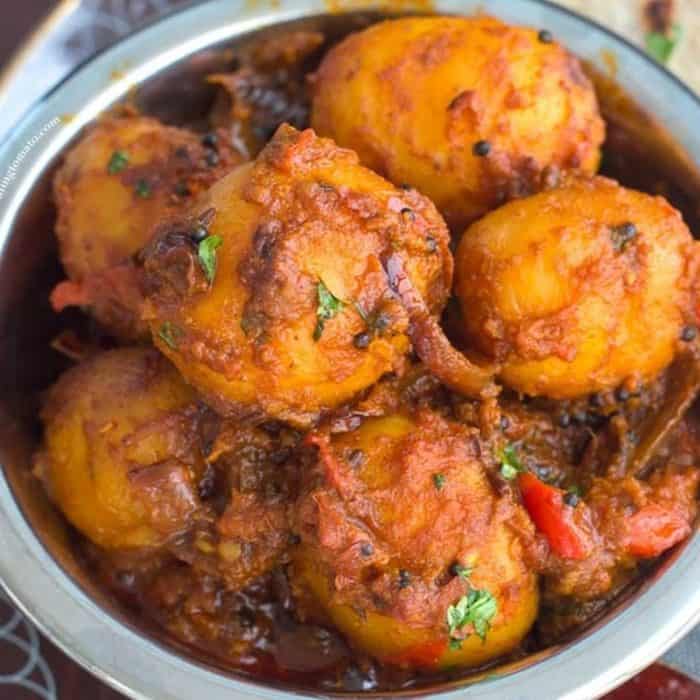 Featuring baby potatoes that are parboiled and then pan-fried with a mix of aromatic spices such as mustard seeds, turmeric, and cumin, this popular Indian dish is bursting with flavor! 