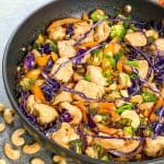 With a tantalizing balance of crunchy cashews and tender chicken, all enveloped in a rich, savory sauce, this dish is a weeknight wonder. It is not only quick to make, but the entire dish is also a tapestry of colorful veggies and bold flavors.