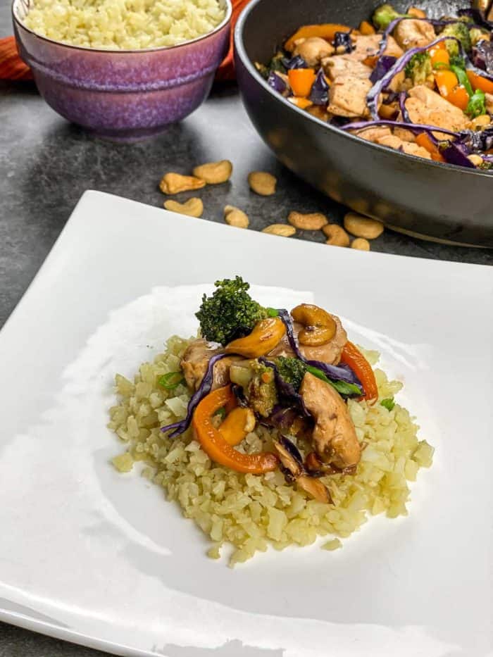 With a tantalizing balance of crunchy cashews and tender chicken, all enveloped in a rich, savory sauce, this dish is a weeknight wonder. It is not only quick to make, but the entire dish is also a tapestry of colorful veggies and bold flavors.