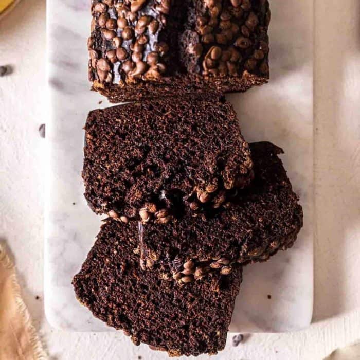 The classic comfort of banana bread meets the indulgence of chocolate in this eggless banana bread!