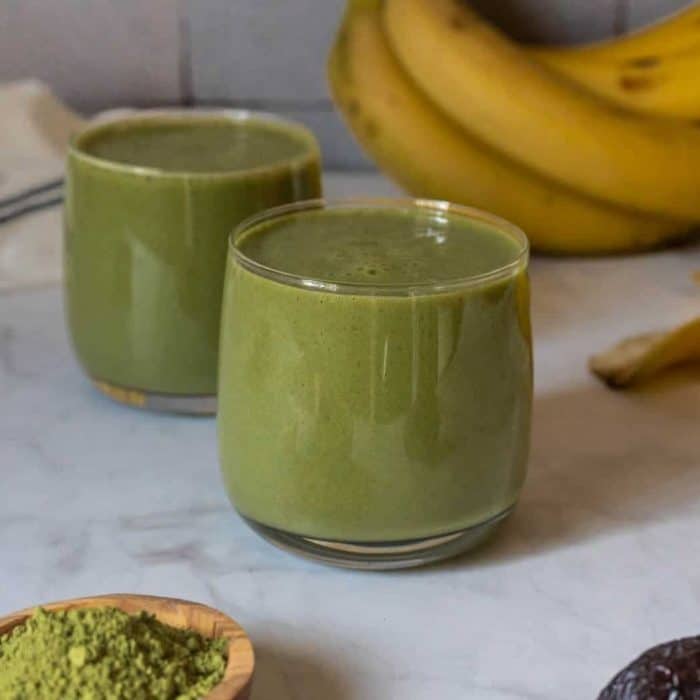 This creamy banana matcha green tea smoothie is perfect for a dose of energizing goodness, offering the revitalizing qualities of matcha, bananas, and soy milk. 