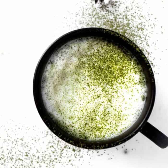 Enjoy a brief, tranquil respite from your hectic schedule by choosing an oat milk matcha latte for your afternoon tea. 