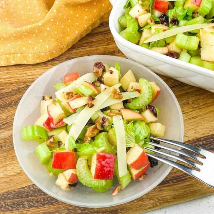 Dive into our invigorating apple celery salad, dressed in a delectable homemade maple-Dijon vinaigrette that's sure to tantalize your taste buds.