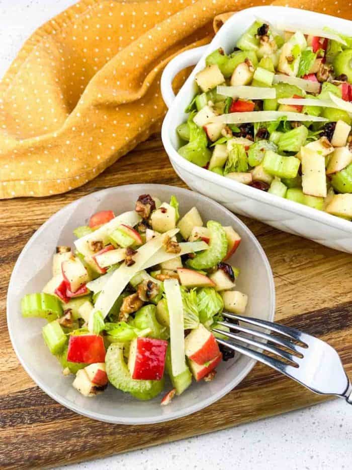 Dive into our invigorating apple celery salad, dressed in a delectable homemade maple-Dijon vinaigrette that's sure to tantalize your taste buds.