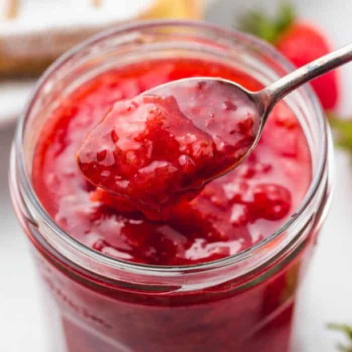 Featuring a blend of sugar, lemon juice, cornstarch, and water that brings out the flavor of fresh, juicy strawberries, this homemade strawberry sauce is thick and smooth with the right balance of sweet and tart.