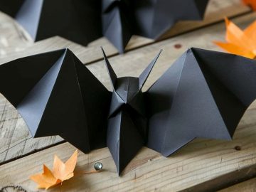 Folded with precision, these origami bats have wide wings and pointy ears.
