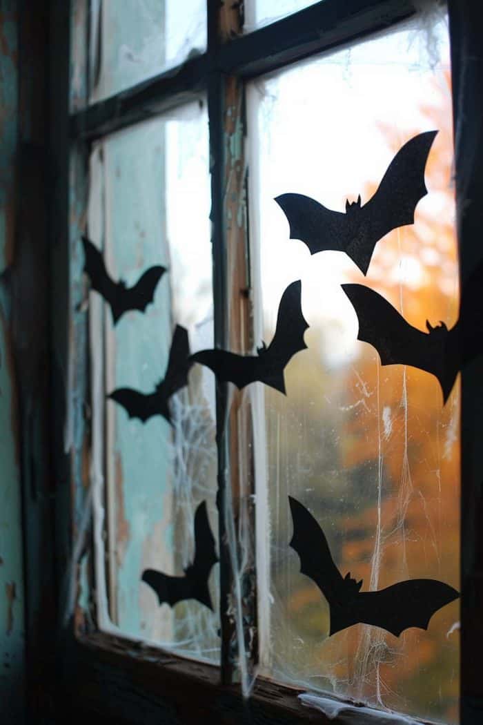Decorate your windows with black construction paper bats to achieve a haunted-house look! 
