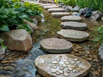 Select rocks of varying sizes and colors to create visual interest and mimic the calming effect of a flowing river. 