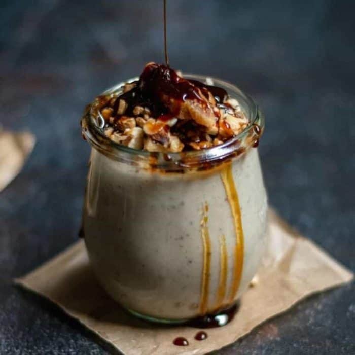 The pudding is also enriched with walnuts and grape molasses for a decadent depth of flavor.