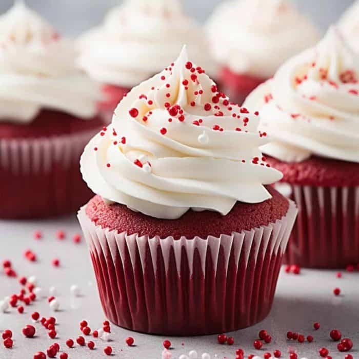 These cupcakes are moist and fluffy, enhanced with a subtle but decadent chocolate flavor and a swirly topping of dairy-free cream cheese frosting.