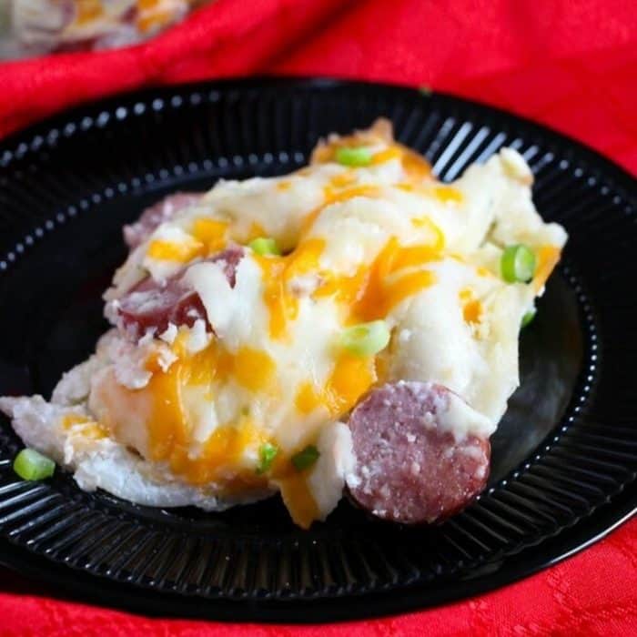 Combine classic pierogi and kielbasa sausages together in one delicious casserole.