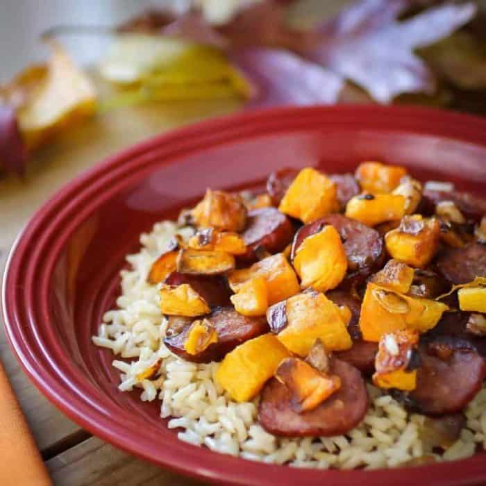 This effortless butternut squash and sausage sheet pan meal is a delicious and simple dish. The combination of roasted squash and savory sausage offers a delightful blend of flavors and textures.