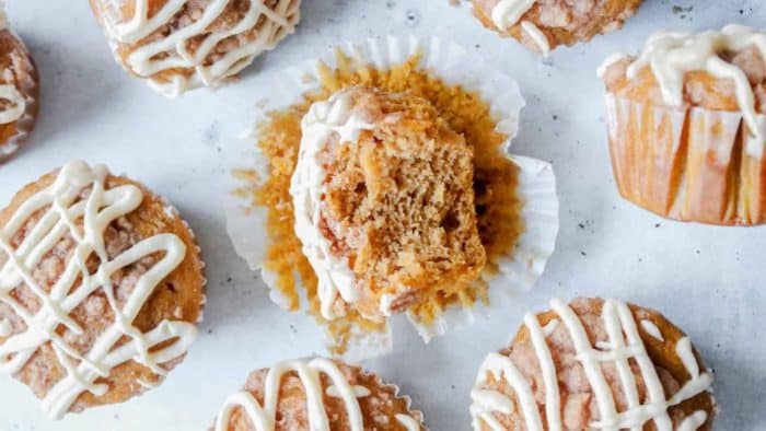 these sourdough pumpkin muffins are perfectly moist, sweet, and pillow soft