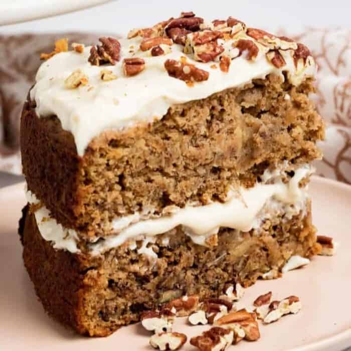 The classic Southern dessert now comes in vegan form, featuring a dense and moist texture with flavors of banana, pineapple, and a hint of cinnamon and nutmeg.