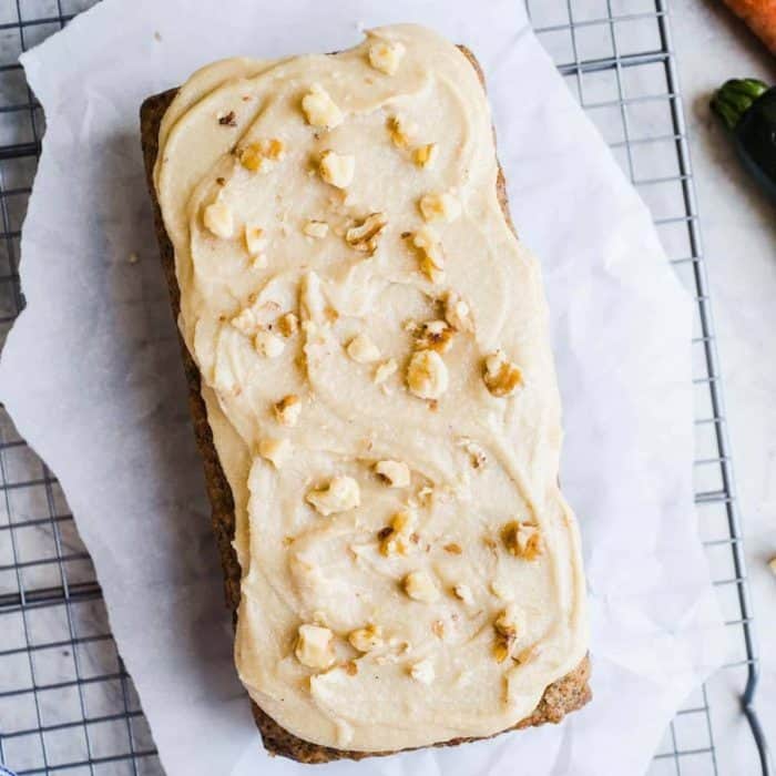 Tucked within the gluten-free carrot zucchini cake are shreds of carrot and zucchini, making every slice brim with natural goodness. 