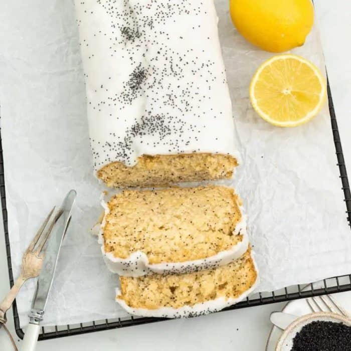 Bright and zesty, this vegan lemon and poppy seed cake is sunshine in a slice! Lemon zest and sugar create the cake’s fragrant base, while aquafaba (an egg replacement) and non-dairy milk form a smooth batter. 