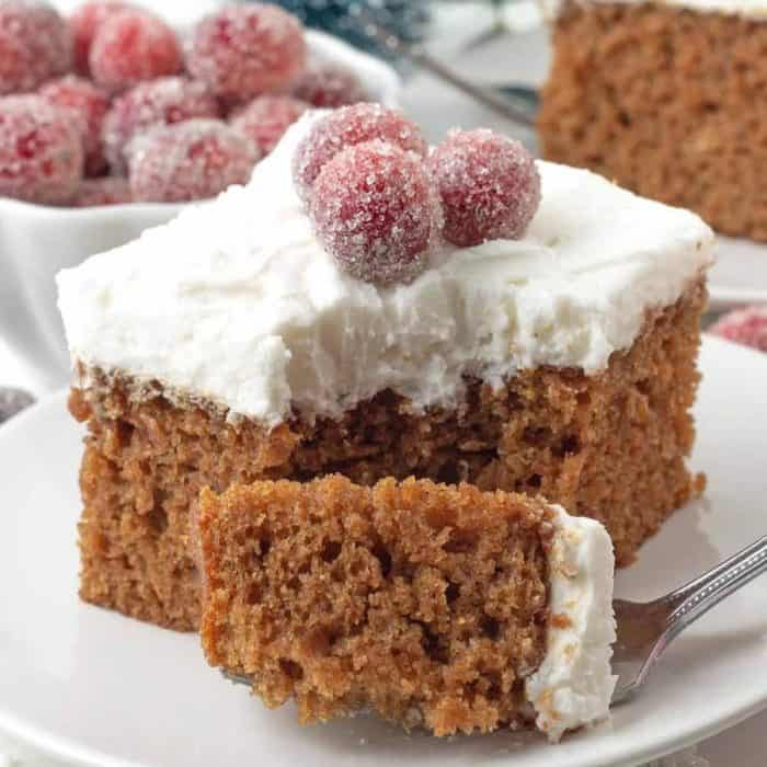 Warm spices merge in this vegan gingerbread cake, a moist and comforting dessert that tastes like the holidays. 