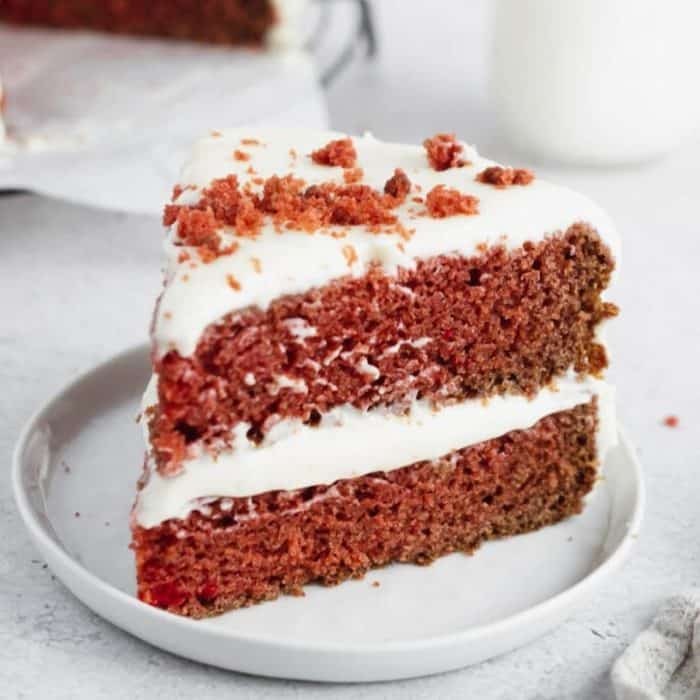 This amazing cake's moist crumb and delicate balance of cocoa meet a creamy dairy-free frosting, giving you a sophisticated blend of rich yet balanced flavors. 