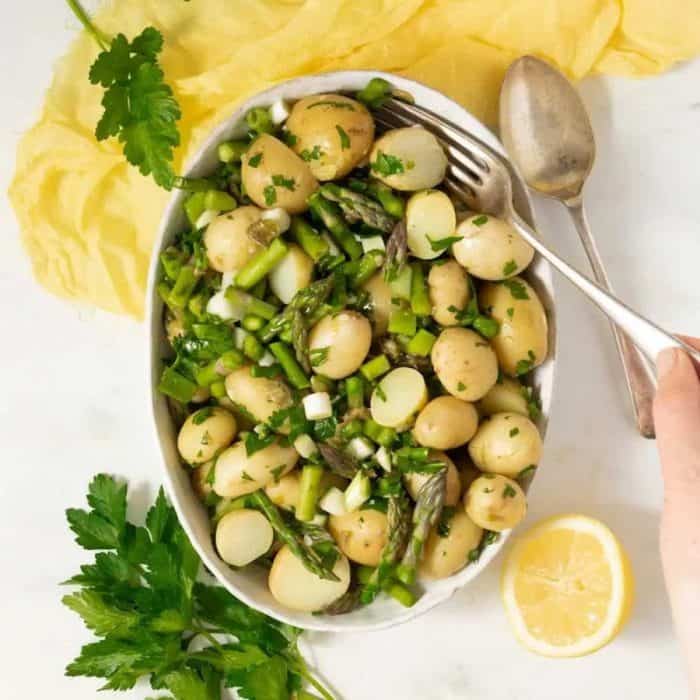 Bringing together tender baby potatoes and steamed asparagus, this salad is a harmonious blend of satisfying veggies!