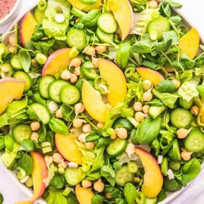 Crunchy baby cucumbers and sprouted chickpeas add a delightful texture, all brought together with a zingy lemon-sumac dressing.