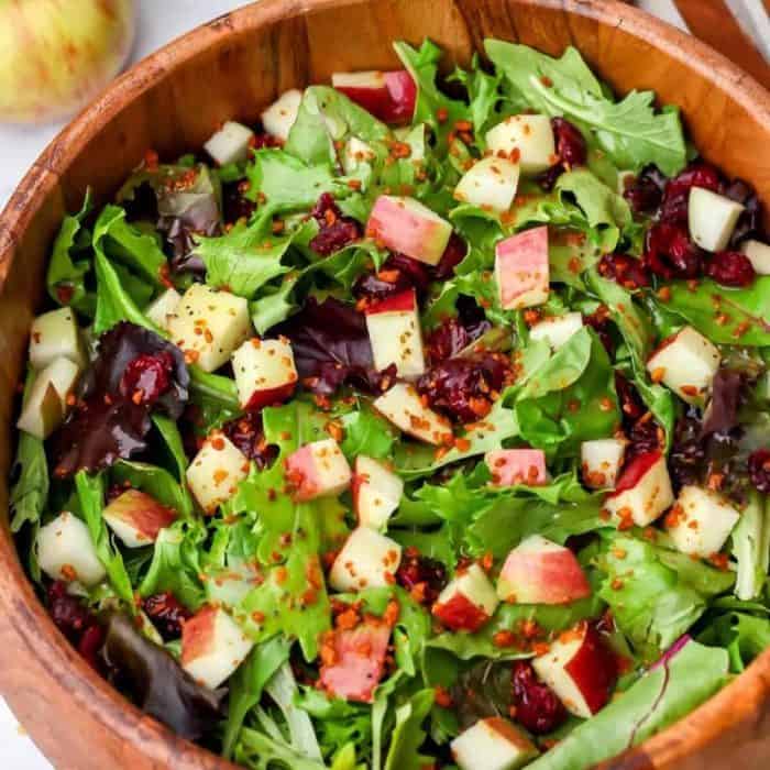 The fusion of crisp greens and sweet, crunchy apples in this vegan recipe is nothing short of delightful!