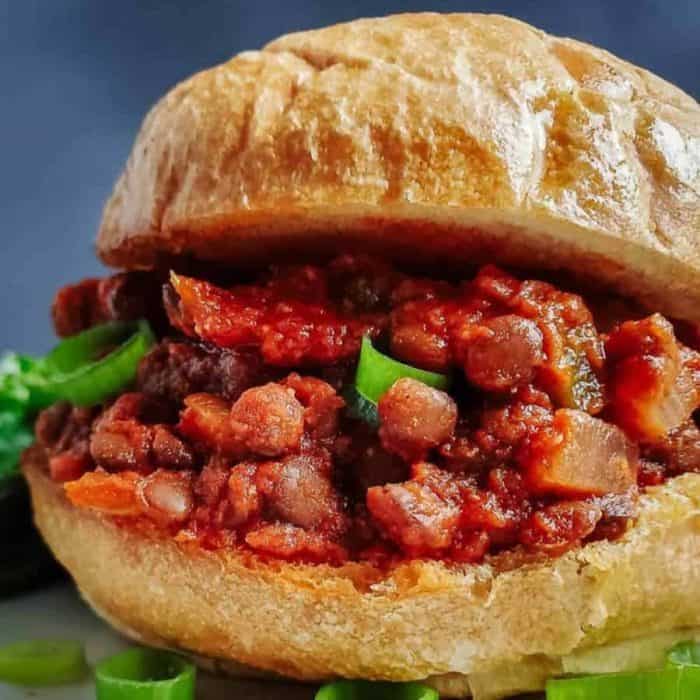 a close up photo of sloppy joes sandwich