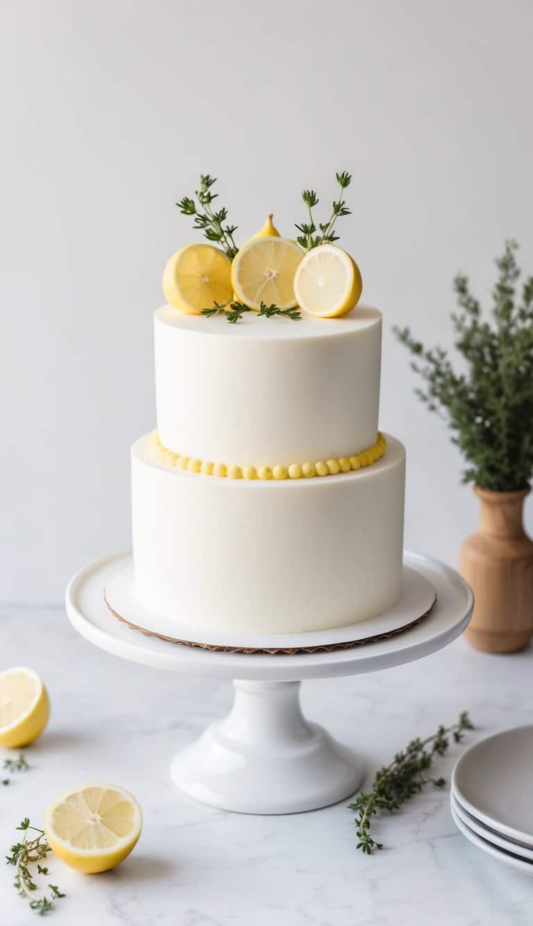A hazelnut mocha magic birthday cake surrounded by simple decorations