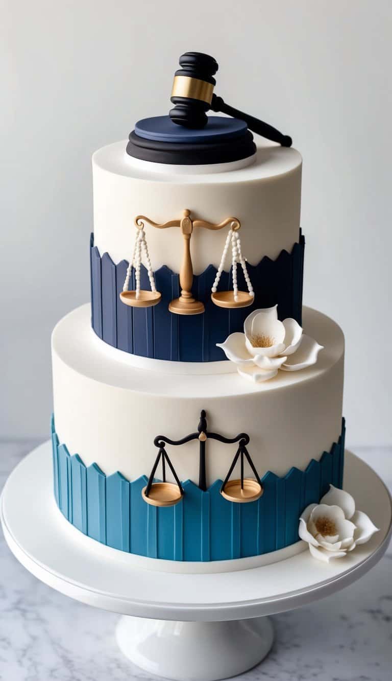 Scales of justice cake toppers make perfect statement pieces for law-themed celebrations