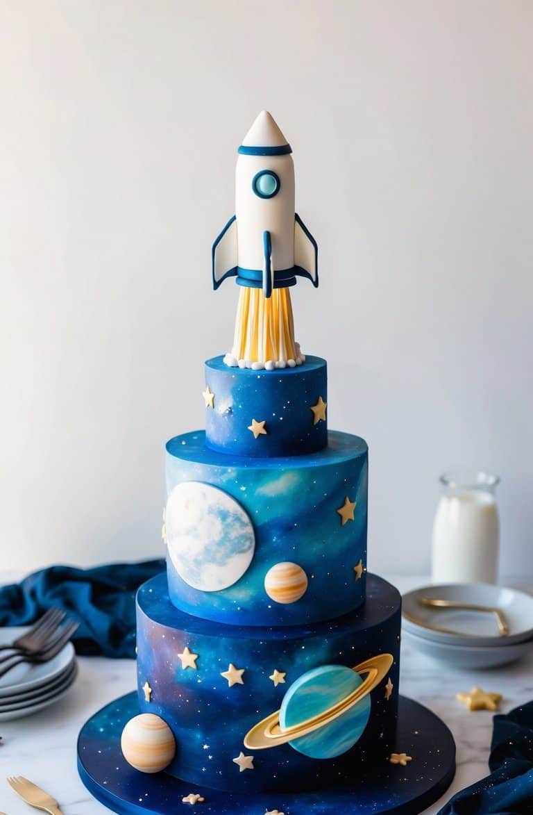 3d Rockets Gold 15 Space Cake Decorating Ideas: Out-of-This-World Designs - The Melrose ...