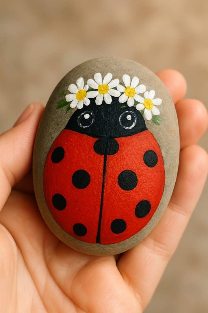 Spring Painted Ladybug Rocks 33 Ladybug Painted Rocks Ideas for Your Garden or Home - The Melrose Family