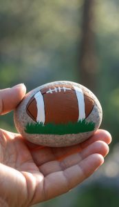 25 Football Painted Rock Ideas for Kids and Tailgate Parties - The ...