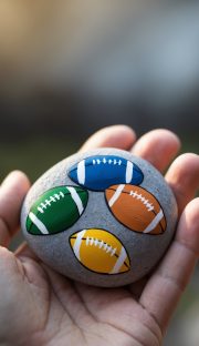 25 Football Painted Rock Ideas for Kids and Tailgate Parties - The ...