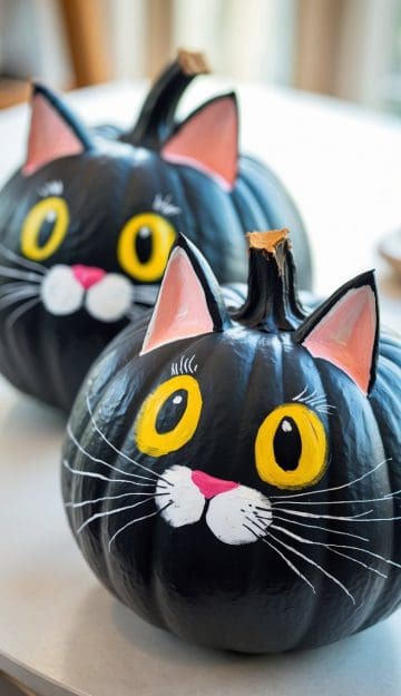 23 Black Painted Pumpkin Ideas for Chic & Spooky Halloween Decor - The