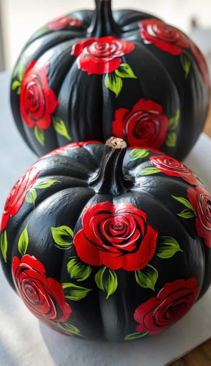 Black Painted Pumpkins